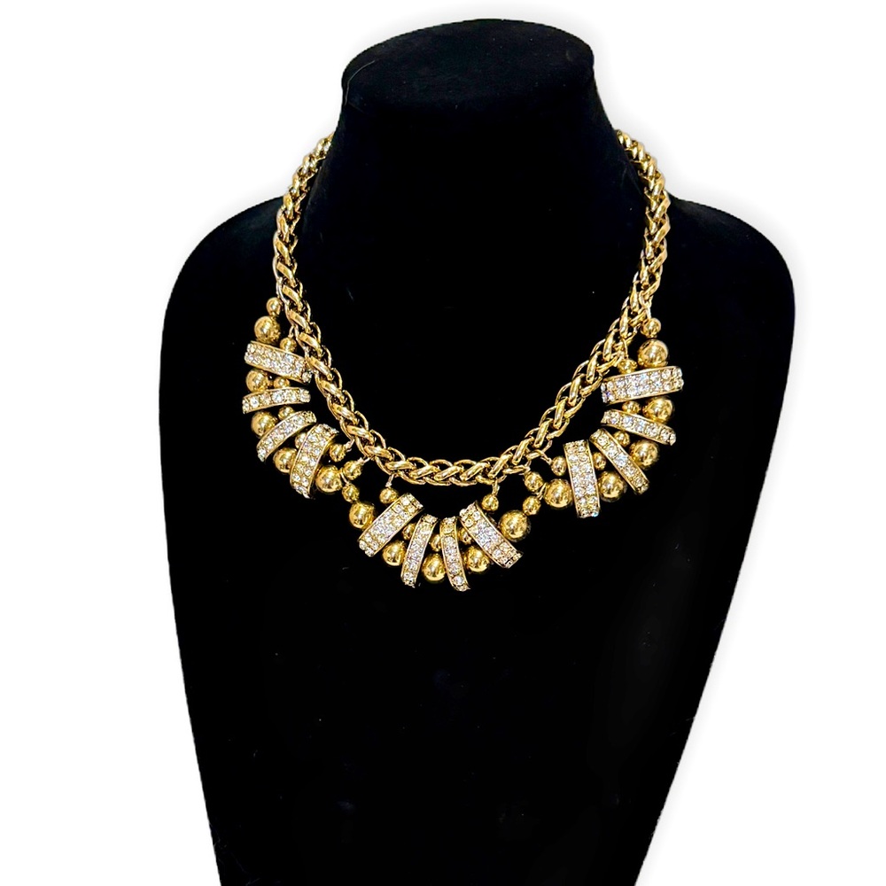 BANANA REPUBLIC | NWT | Sparkling Gold & Crystal Statement Necklace | $98 - Picture 2 of 7